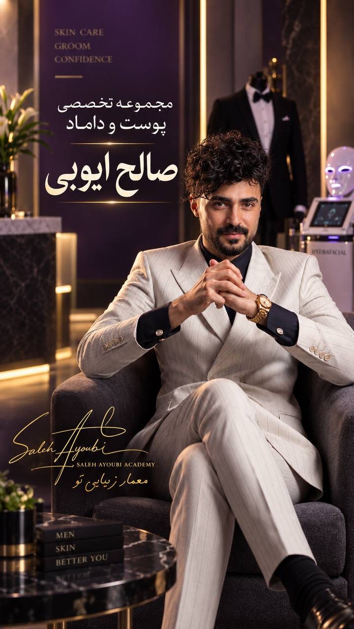 صالح ایوبی، متخصص پوست و داماد، در استودیوی تخصصی اصفهان